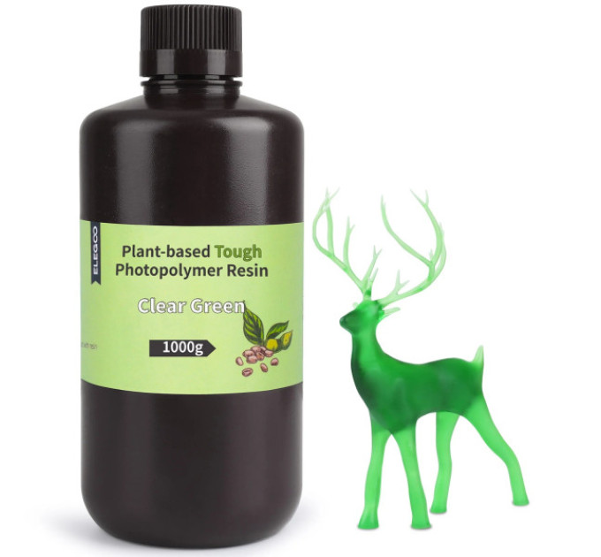 Фотополімерна рослинна смола Elegoo Plant-Based Resin Colored 1KG Clear Green