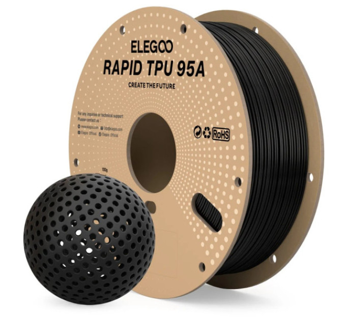 Філамент ELEGOO RAPID TPU95A Black 1KG 1.75mm, 1kg (50.203.0631)
