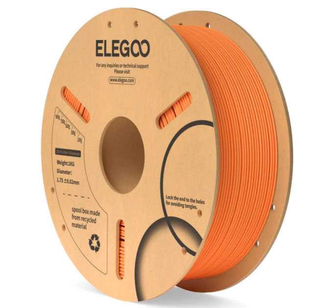 Філамент ELEGOO PLA Black 1.75mm , екологічна паперова котушка, 1kg (50.203.0038)