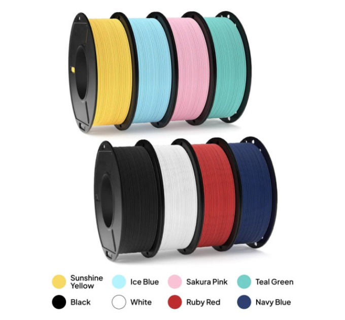 Набір філаментів ELEGOO Black/White/Red/Blue/Green/Yellow/Pink/Blue 250x8 (50.203.0503)