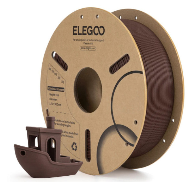 Філамент ELEGOO PLA Rosewood 1.75mm , екологічна паперова котушка, 1kg (50.203.0654)