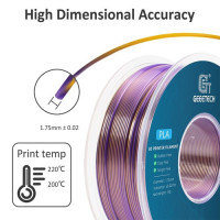 PLA-філамент Geeetech Dual Color Silk 1 кг - золотий та фіолетовий