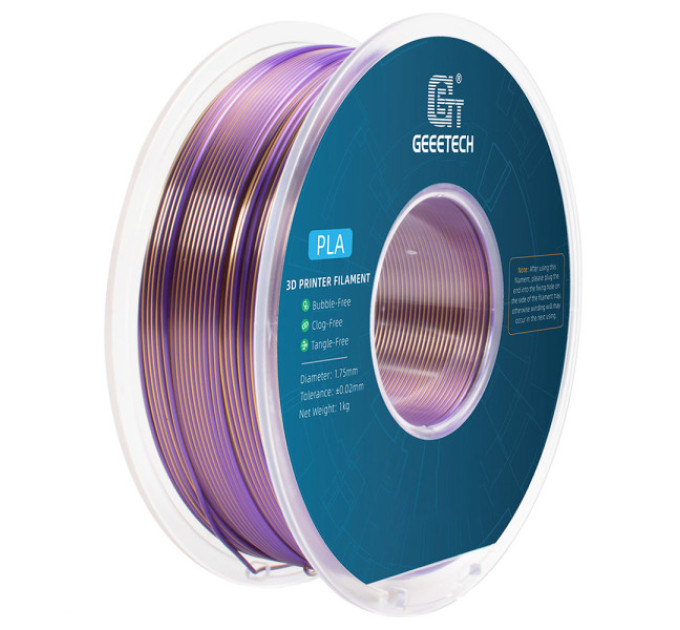 PLA-філамент Geeetech Dual Color Silk 1 кг - золотий та фіолетовий
