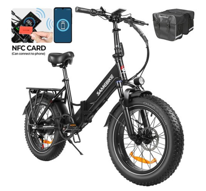 Складаний електровелосипед SAMEBIKE LOTDM200-II-FT, двигун 750 Вт, акумулятор 48 В 13 Аг