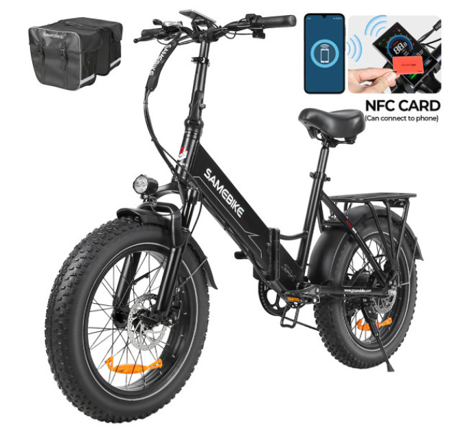 Складаний електровелосипед SAMEBIKE LOTDM200-II-FT, двигун 750 Вт, акумулятор 48 В 13 Аг