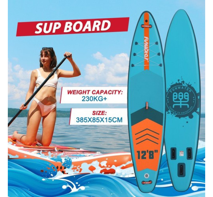 Дошка для веслування стоячи FunWater SUPFW41B 385*85*15 см синя