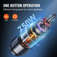 Багатофункціональна овочерізка VEVOR XZ-7C 750 Вт,  7,71 л.