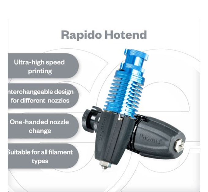 Хотенд Phaetus Rapido UHF, потік 75 мм³/с, видання Ultra High Flow, для моделей Prusa, сопло V6