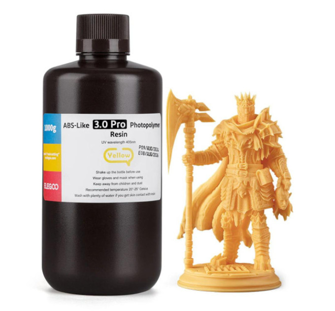 Фотополімерна смола для 3D принтера ELEGOO ABS-Like 3.0 pro resin 1000G Yellow