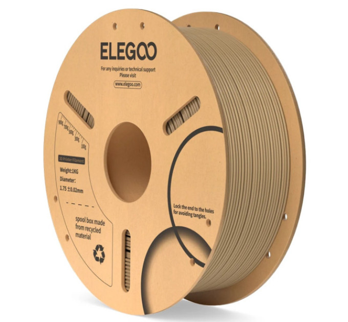 Філамент ELEGOO PLA Neon Green 1.75mm , екологічна паперова котушка, 1kg (50.203.0069)