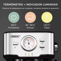 Кавоварка HiBREW H5 1050 Вт, напівавтоматична кавоварка для капучино еспресо 20 бар