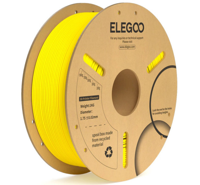 Філамент ELEGOO PLA+ Black 1.75mm , екологічна паперова котушка, 1kg (50.203.0048)