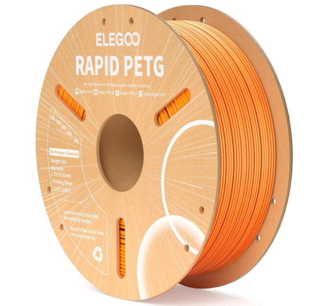 Філамент ELEGOO RAPID PETG Orange 1 KG 1.75mm, 1kg (50.203.0223)