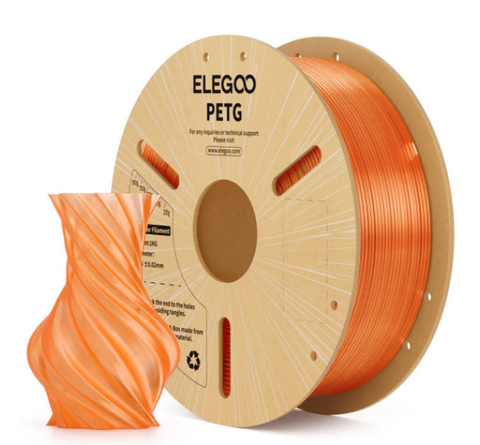 Філамент ELEGOO PETG Translucent Orange 1KG 1.75mm, 1kg (50.203.0774)