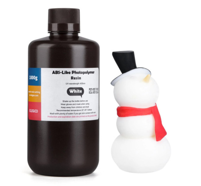 Фотополімерна смола для 3D принтера ELEGOO ABS-Like resin 1000G White