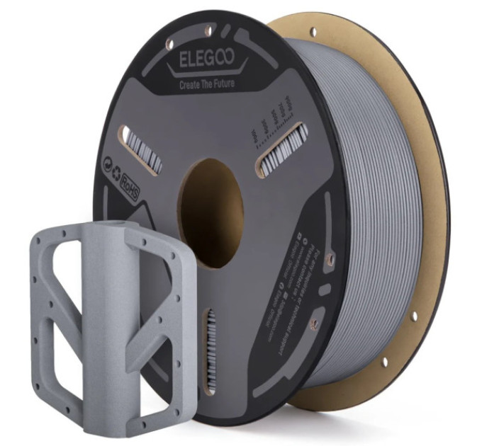 Філамент ELEGOO PETG-GF Glass Fiber Grey 1KG 1.75mm, 1kg (50.203.0637)