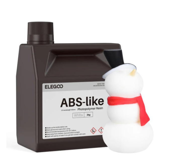 Фотополімерна смола для 3D принтера ELEGOO ABS-Like resin 2000G White