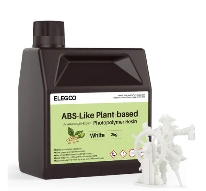Фотополімерна рослинна смола Elegoo Plant-Based Resin Colored 2KG White
