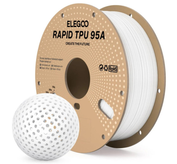 Філамент ELEGOO RAPID TPU95A White 1KG 1.75mm, 1kg (50.203.0632)