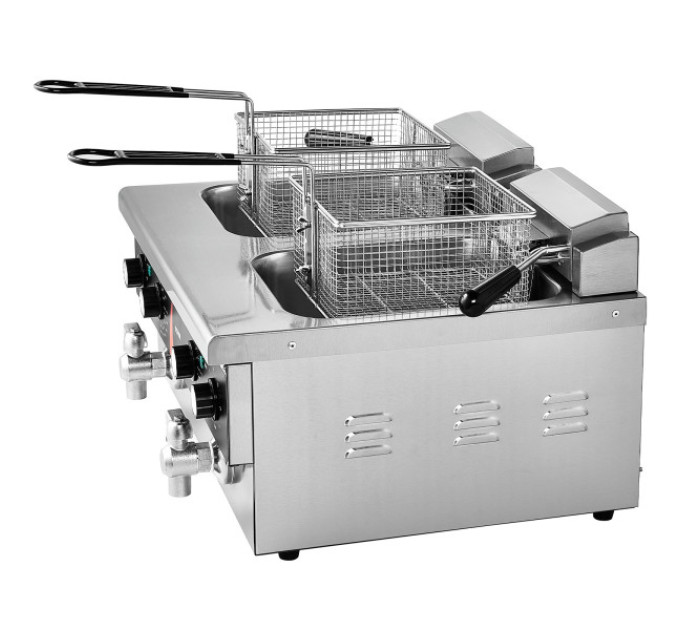 Комерційна електрична фритюрниця VEVOR ЕF-6В-2 резервуар 2x9Qt/8,5 л