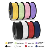 Набір філаментів ELEGOO Black/White/Red/Pink/Yellow/Green/Purple 250x8 (50.203.0504)