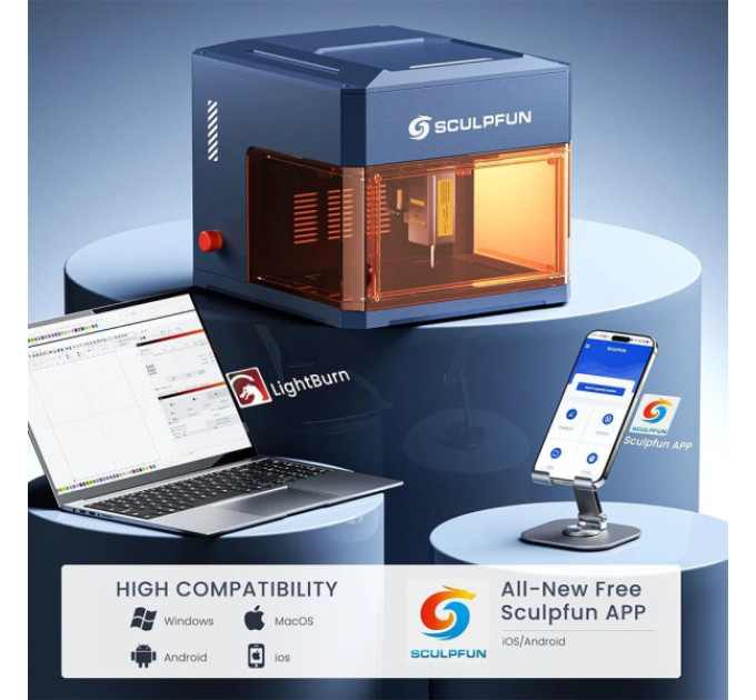 Лазерний гравірувальний верстат SCULPFUN iCube Ultra Dual 12 Вт + 1,2 Вт