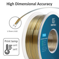PLA-філамент Geeetech Dual Color Silk 1 кг - золотий та срібний