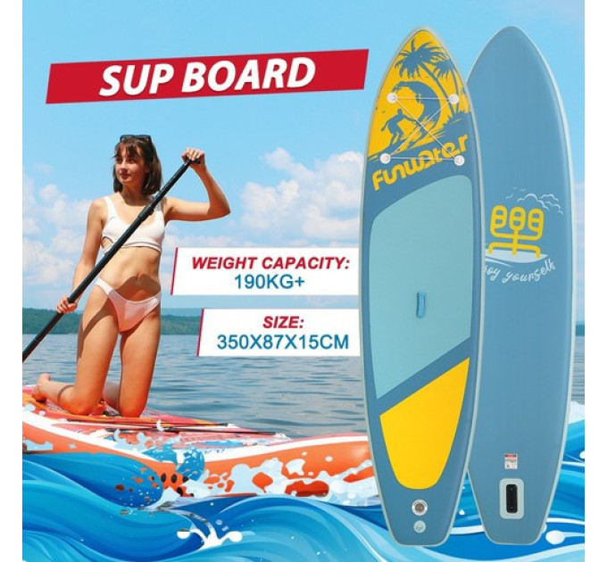Дошка для веслування стоячи Funwater SUPFW28E 350*87*15 см блакитна