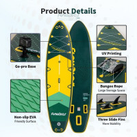 Дошка для веслування стоячи FunWater SUPFW43A 350*90*15 см жовто-зелена