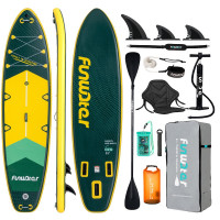Дошка для веслування стоячи FunWater SUPFW43A 350*90*15 см жовто-зелена