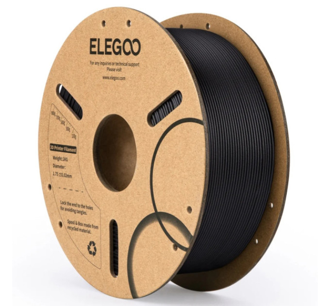 Філамент ELEGOO PLA-CF Carbon Fiber Grey 1.75mm , екологічна паперова котушка, 1kg (50.203.0463)