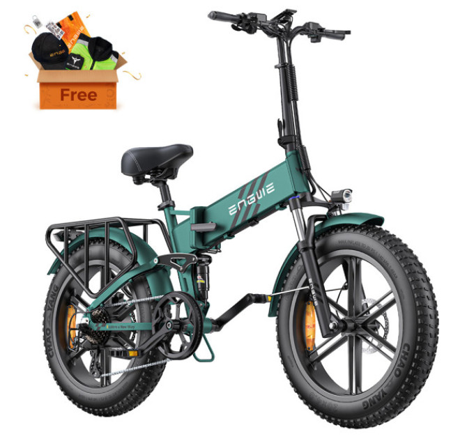 Складаний електровелосипед ENGWE ENGINE Pro 2.0 акумулятор 52 В 16 Аг, 25 км/г - зелений