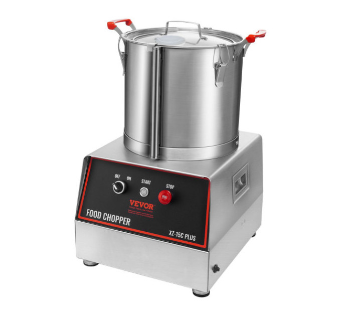 Подрібнювач овочів VEVOR XZ-15C  1400 Вт, 17,62 л срібний