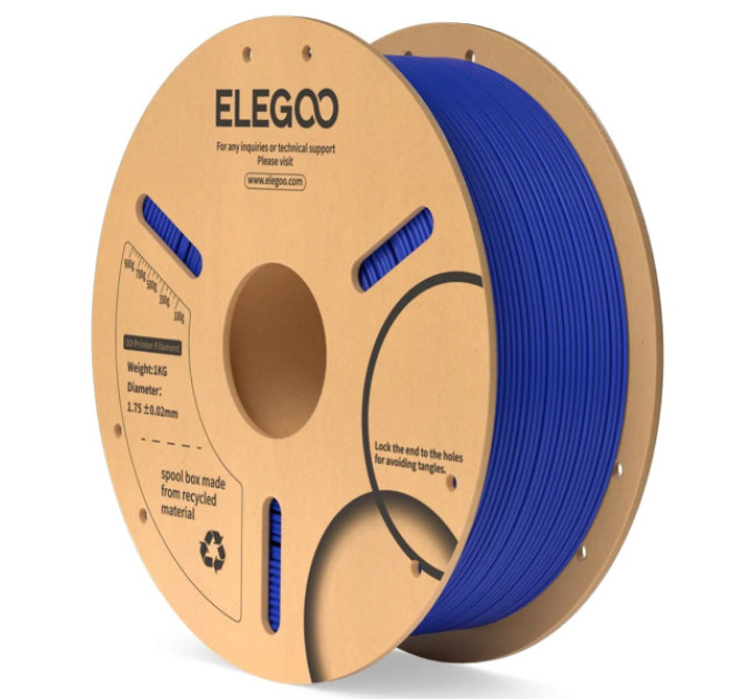 Філамент ELEGOO PLA Dark Blue 1.75mm , екологічна паперова котушка, 1kg (50.203.0068)