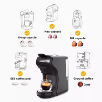 Кавоварка HiBREW H1A 4 в 1 Expresso, сумісна з меленою кавою DG Capsule - чорного кольору