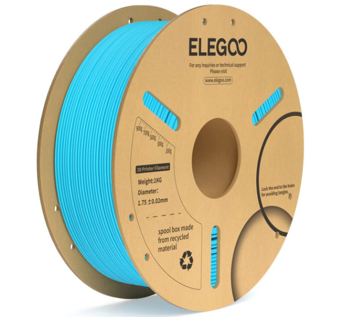 Філамент ELEGOO PLA+ White 1.75mm , екологічна паперова котушка, 1kg (50.203.0049)
