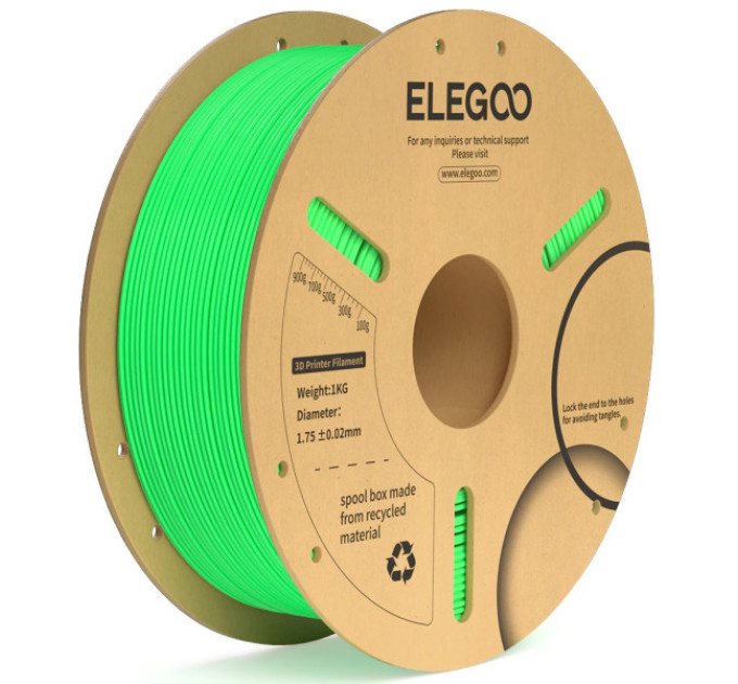 Філамент ELEGOO PLA+ White 1.75mm , екологічна паперова котушка, 1kg (50.203.0049)