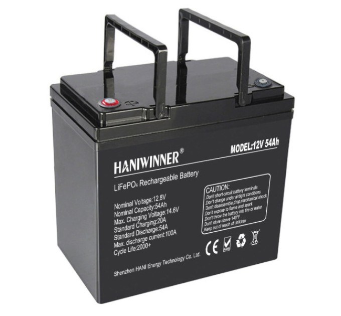 Літієва акумуляторна батарея HANIWINNER HD009-07 12,8 В 54 Ач LiFePO4