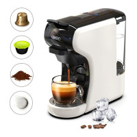 Кавоварка HiBREW H1A 4 в 1 Expresso, сумісна з меленою кавою DG у капсулах - біла