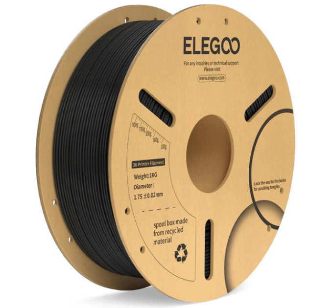 Філамент ELEGOO PLA+ Sky Blue 1.75mm , екологічна паперова котушка, 1kg (50.203.0161)