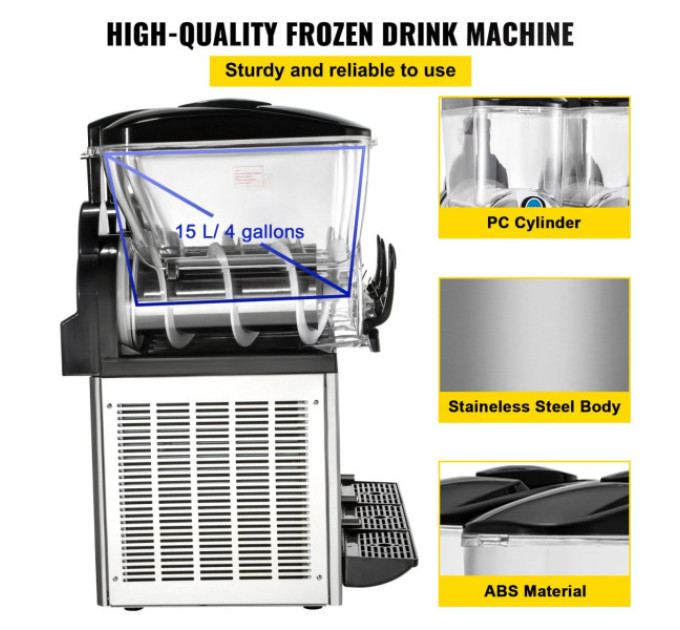 Гранітор Vevor Slush Ice Machine 3x15L