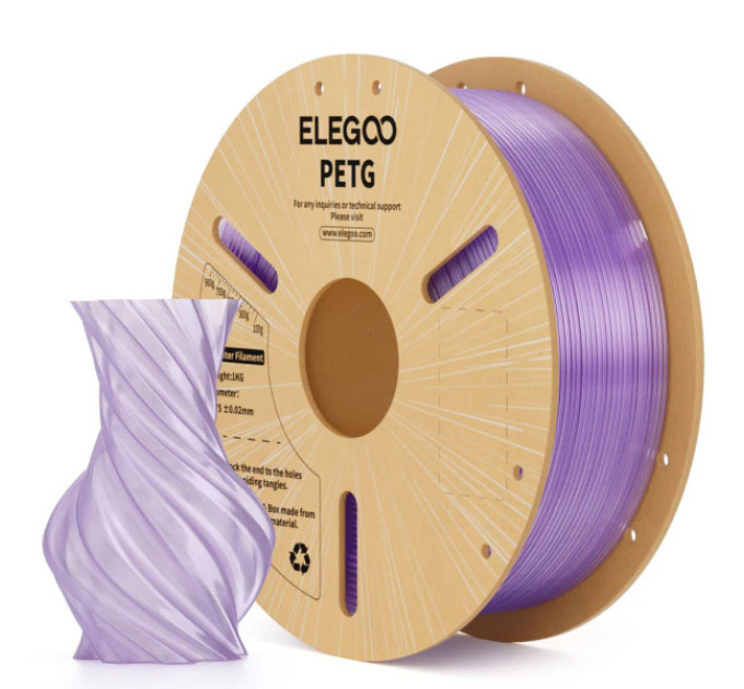Філамент ELEGOO PETG Translucent Purple 1KG 1.75mm, 1kg (50.203.0775)