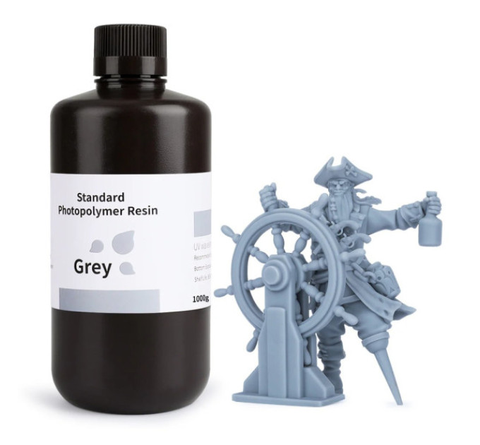 Фотополімерна смола для 3D принтера ELEGOO Standard Resin 1000G Grey