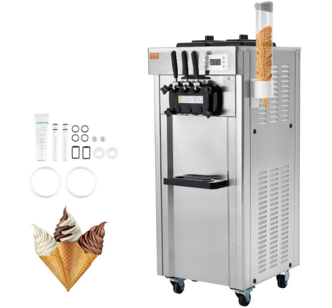 Машина для м'якого морозива VEVOR CKX300PRO-A19 ,21-31 л/год,3 смаки