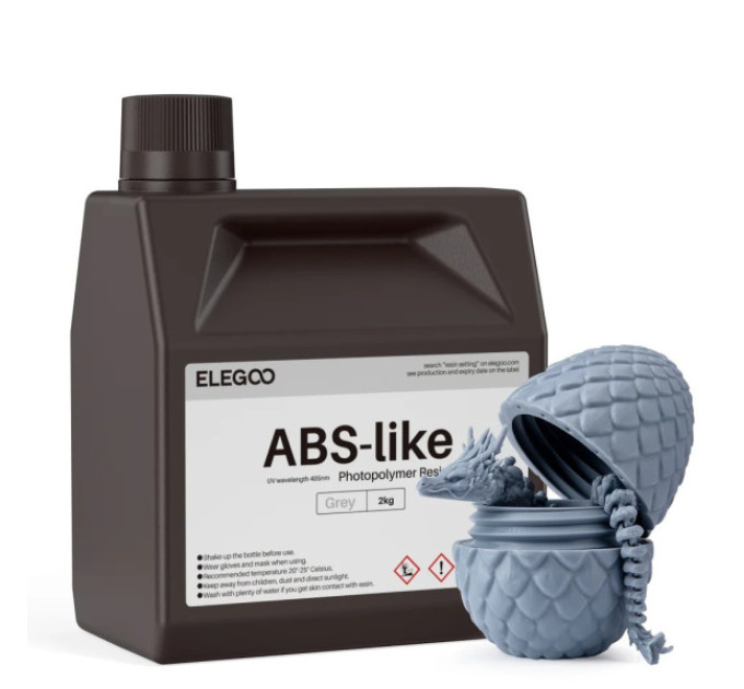 Фотополімерна смола для 3D принтера ELEGOO ABS-Like resin 2000G Grey