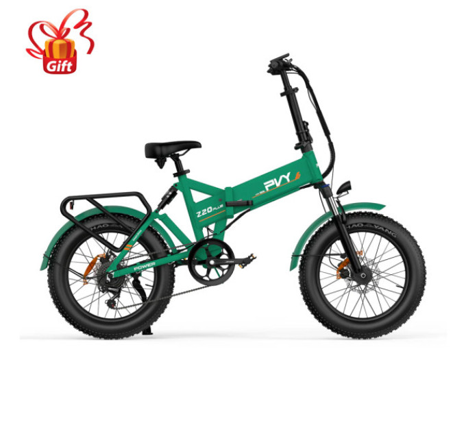 Складний електровелосипед PVY Z20 Plus 1000W 48V 16.5Ah акумулятор - зелений