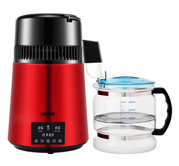  Дистилятор чистої води Vevor YMK40207 4л 220В  червоний