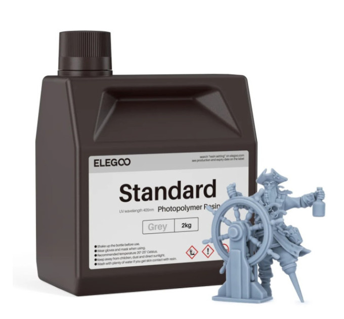 Фотополімерна смола для 3D принтера ELEGOO Standard Resin 2000G Grey