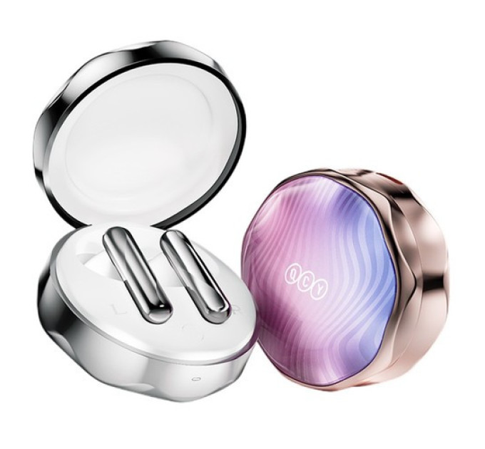 Навушники QCY FairyBuds T21 TWS, Bluetooth 5.3. сріблясті