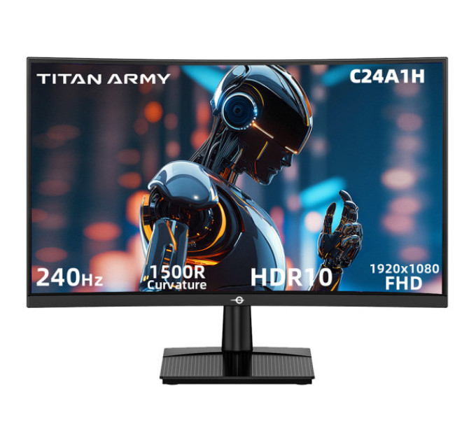 Ігровий монітор TITAN ARMY C24A1H, 23,6-дюймовий вигнутий VA-екран 1500R, 1920*1080, частота 240 Гц